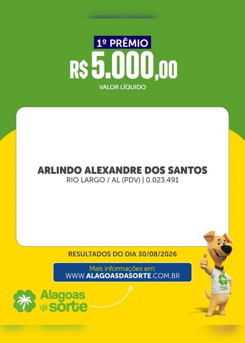 
				Confira os resultados do Alagoas Dá Sorte deste domingo (30/8)
			
			