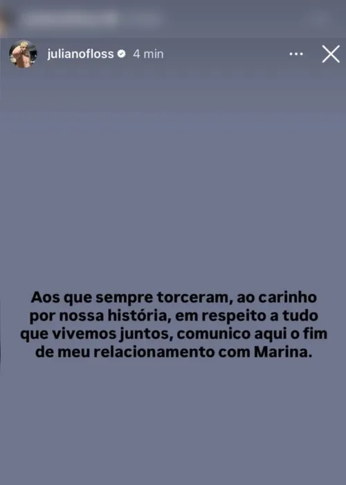 
				Fãs reagem nas redes sociais ao término de Marina Sena e Juliano Floss
			
			