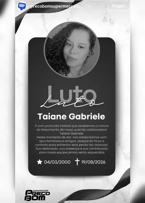 
				Quem era Tatiane Gabriele, jovem de 26 anos que caiu da garupa após colisão e foi atropelada por caminhão
			
			