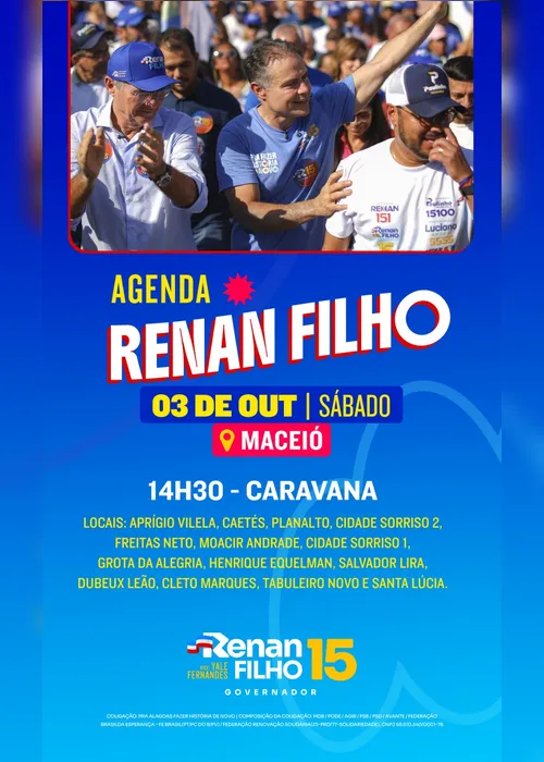 
				Renan Filho e JHC definem agenda do último dia de campanha; confira
			
			