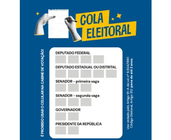 Colinha da eleição 2026: veja como baixar o modelo oficial do TSE