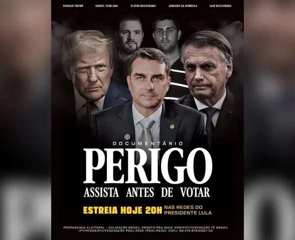 Lula anuncia documentário chamado "Perigo" sobre Flávio, Trump e Bolsonaro