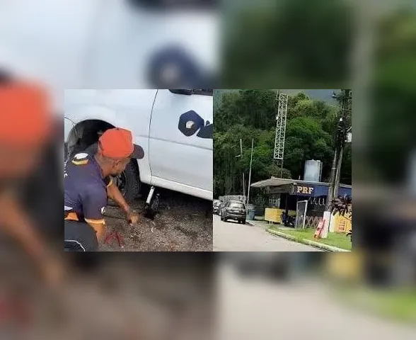 Motorista com pneu furado pede ajuda à PRF para trocar o estepe e acaba multado; veja o motivo