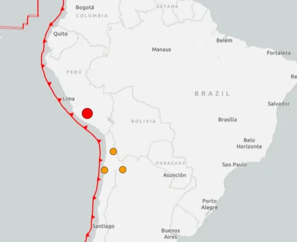 Terremoto de magnitude 7,2 atinge o Peru nesta quinta (20)