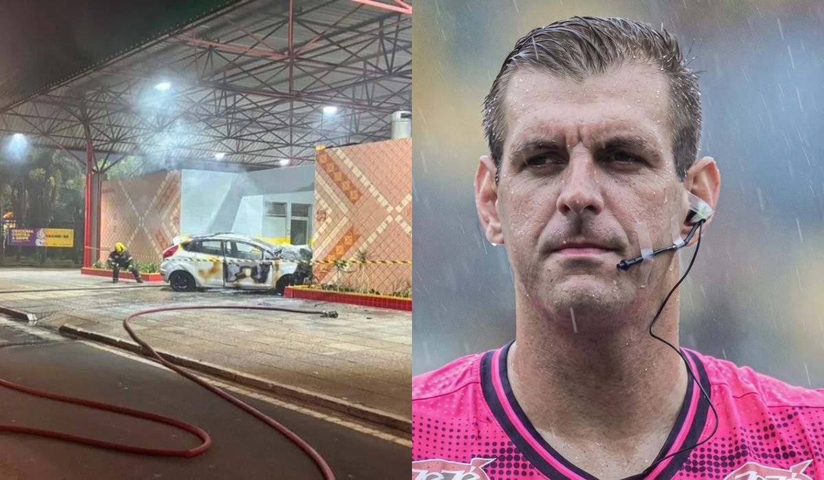 Árbitro de futebol morre carbonizado após carro bater contra parede de terminal
