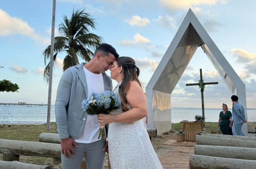 Casal que se conheceu na escola realiza sonho de casamento na Capelinha do Jaraguá