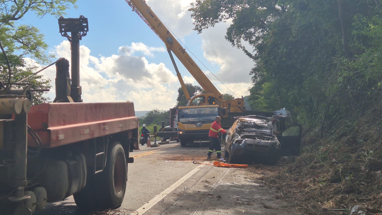 Cegonha com 11 carros tomba na BR-316 entre Satuba e Pilar