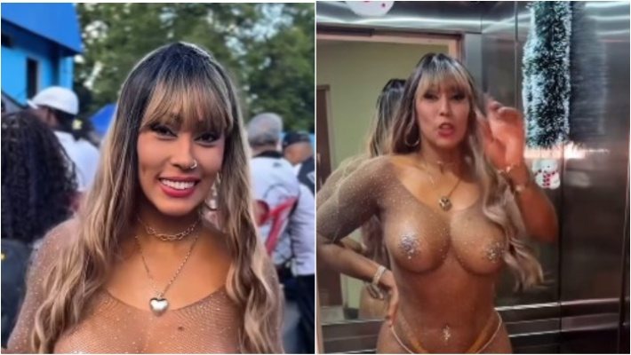 Com seios à mostra e de fio-dental, Rosiane Pinheiro esbanja boa forma aos 52 anos