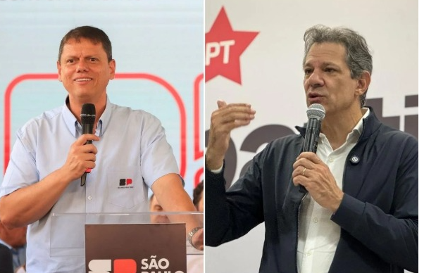 Tarcísio tem 60% e Haddad marca 36% na disputa pelo governo de SP