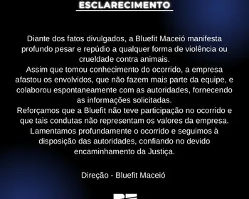 Academia se pronuncia após vídeo mostrar ex-funcionários espancando gata na Ponta Verde