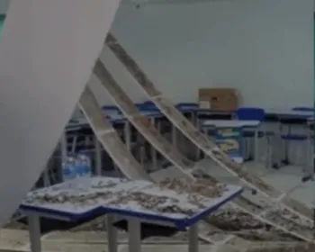 Desabamento de forro em escola surpreende eleitores durante votação no Pilar
