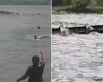 Embarcação com 20 pessoas naufraga e todos se salvam