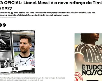 "Messi no Corinthians": clube paulista tira site do ar após ataque hacker