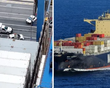 Trabalhador morre prensado por contêiner em navio no porto