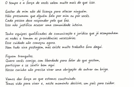 Ana Paula Renault faz apelo aos fãs após críticas: “Não entrem em briga”