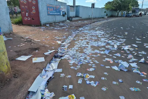 
				Santinhos de candidatos tomam ruas de Maceió no dia da votação
			
			