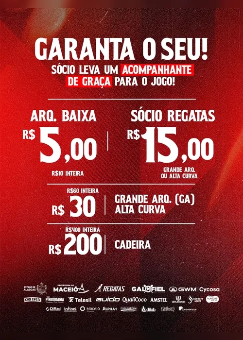 
				CRB x Londrina: veja os preços dos ingressos para a 35ª rodada da Série B
			
			