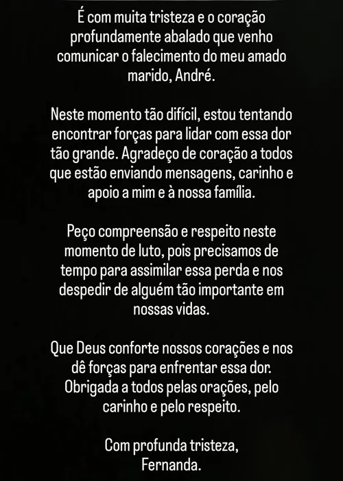 
				Grávida, viúva de youtuber que morreu aos 33 anos desabafa: "Tristeza"
			
			