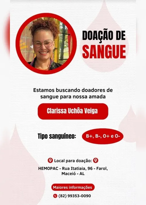 
				Jornalista vítima de acidente no Pinheiro precisa de sangue para cirurgias
			
			