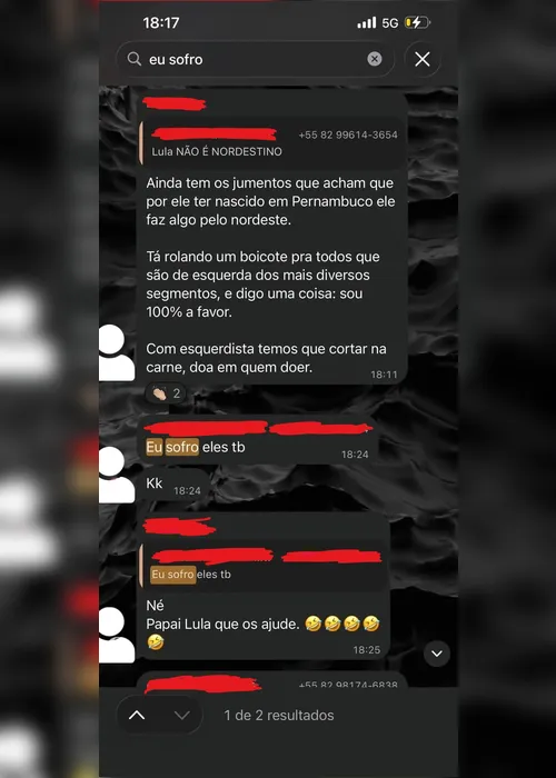 
				Veterinários de Maceió expõem estabelecimentos petistas em grupo de Whatsapp e defendem boicote
			
			