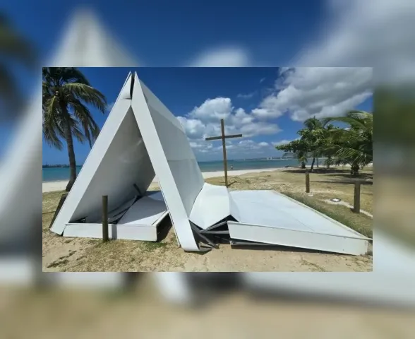 Capelinha do Jaraguá desaba com a força do vento no fim de semana