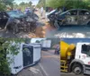 Colisão entre entre caminhão, caminhonete e carro de passeio deixa 2 feridos em Arapiraca; um em estado grave imagem