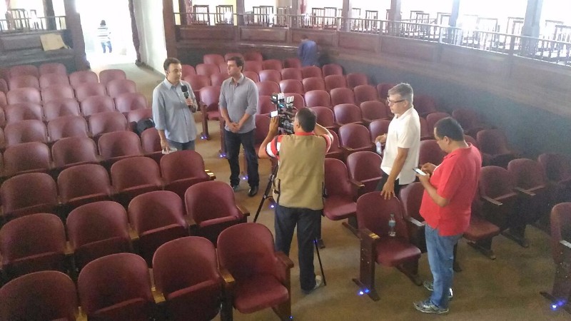 Equipe destacou o Theatro Sete de Setembro, que será reinaugurado nesta sexta
