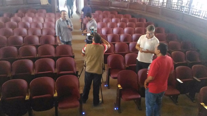 Equipe destacou o Theatro Sete de Setembro, que será reinaugurado nesta sexta