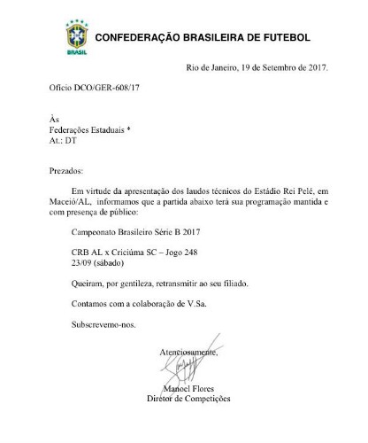 Federação Alagoana de Futebol apresentou os laudos técnicos do Corpo de Bombeiros nesta terça-feira
