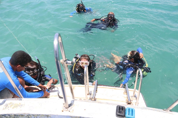 Mergulho com cilindro nos mares de Alagoas 