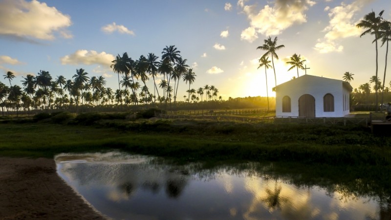 Capela dos Milagres, em Passo de Camaragibe, no litoral norte de Alagoas 
