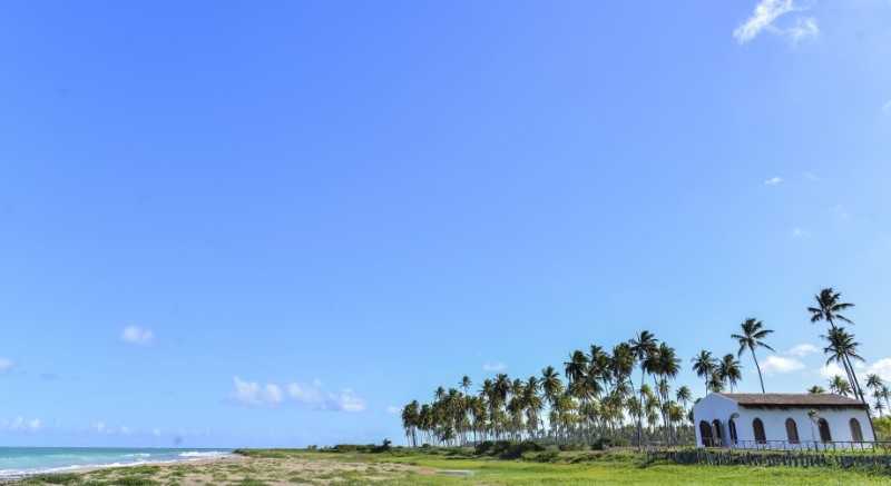 Capela dos Milagres, em Passo de Camaragibe, no litoral norte de Alagoas 