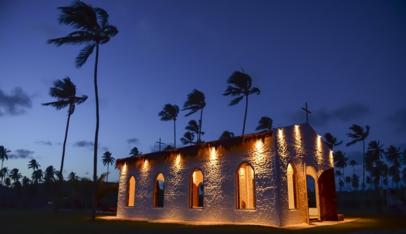Capela dos Milagres, em Passo de Camaragibe, no litoral norte de Alagoas 