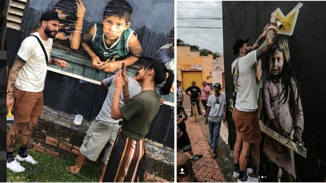 Artista plástico, ex BBB 18, Wagner faz intervenções em ruas do Acre
