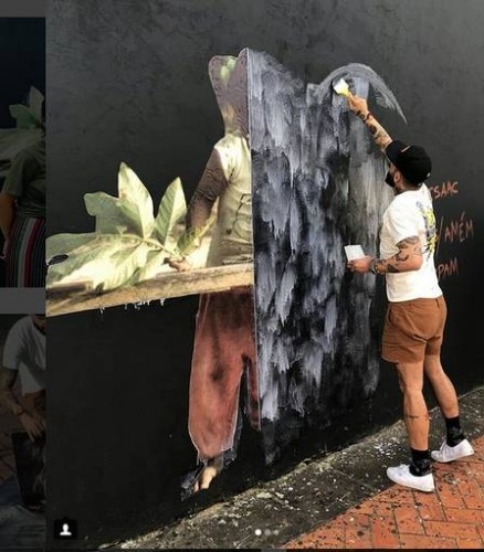 Artista plástico, ex BBB 18, Wagner faz intervenções em ruas do Acre