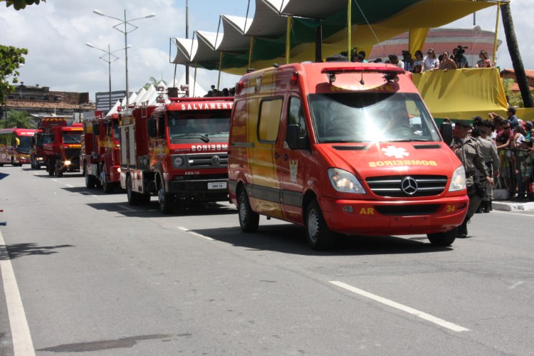 Desfile contou com honras civis e militares próximo ao Memorial à República, no Jaraguá