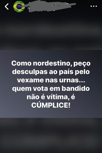 Fato aconteceu após resultado do 1° turno 
