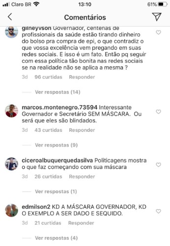 Renan Filho tem sido alvo de críticas dos internautas nas redes sociais