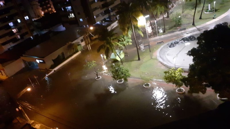 Praça do Skate ficou alagada após forte chuva em Maceió