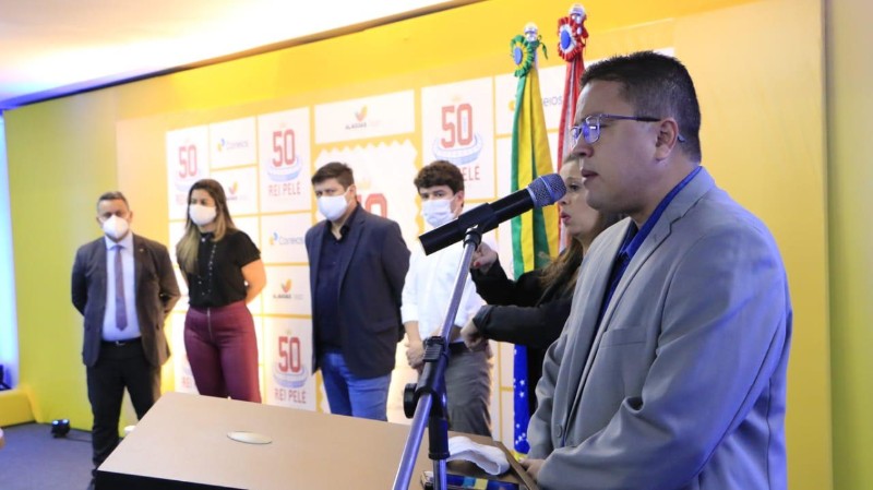 Solenidade do lançamento do selo em comemoração ao cinquentenário do Rei Pelé