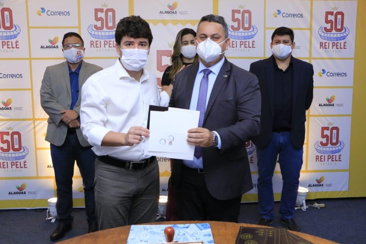 Solenidade do lançamento do selo em comemoração ao cinquentenário do Rei Pelé