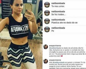 Seguidora chama Viviane Araújo de plastificada e atriz rebate