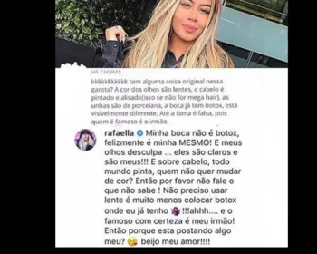 Rafaella Santos discute após críticas na web: "Até fama é falsa"