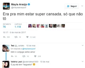 Ex-BBB Mayla comete erro básico de português e internautas não perdoam