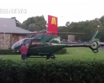 Homem é filmado pousando de helicóptero para comprar lanche em McDonald's