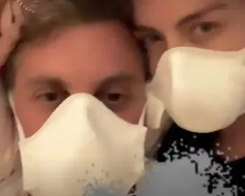 Na Califórnia, Huck e Angélica usam máscaras para se proteger de fumaça