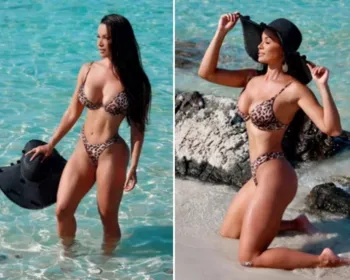  Fernanda D'avila quebra regra em praia e quase leva multa
