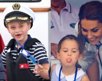 George e Charlotte roubam a cena em regata com Kate Middleton e William