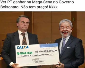 Prêmio da Mega-Sena para bolão de funcionários do PT vira meme na web