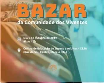 Bazar vende roupas a partir de R$ 2 neste sábado, no Centro de Maceió